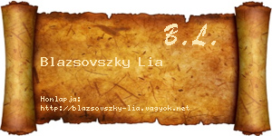 Blazsovszky Lia névjegykártya
